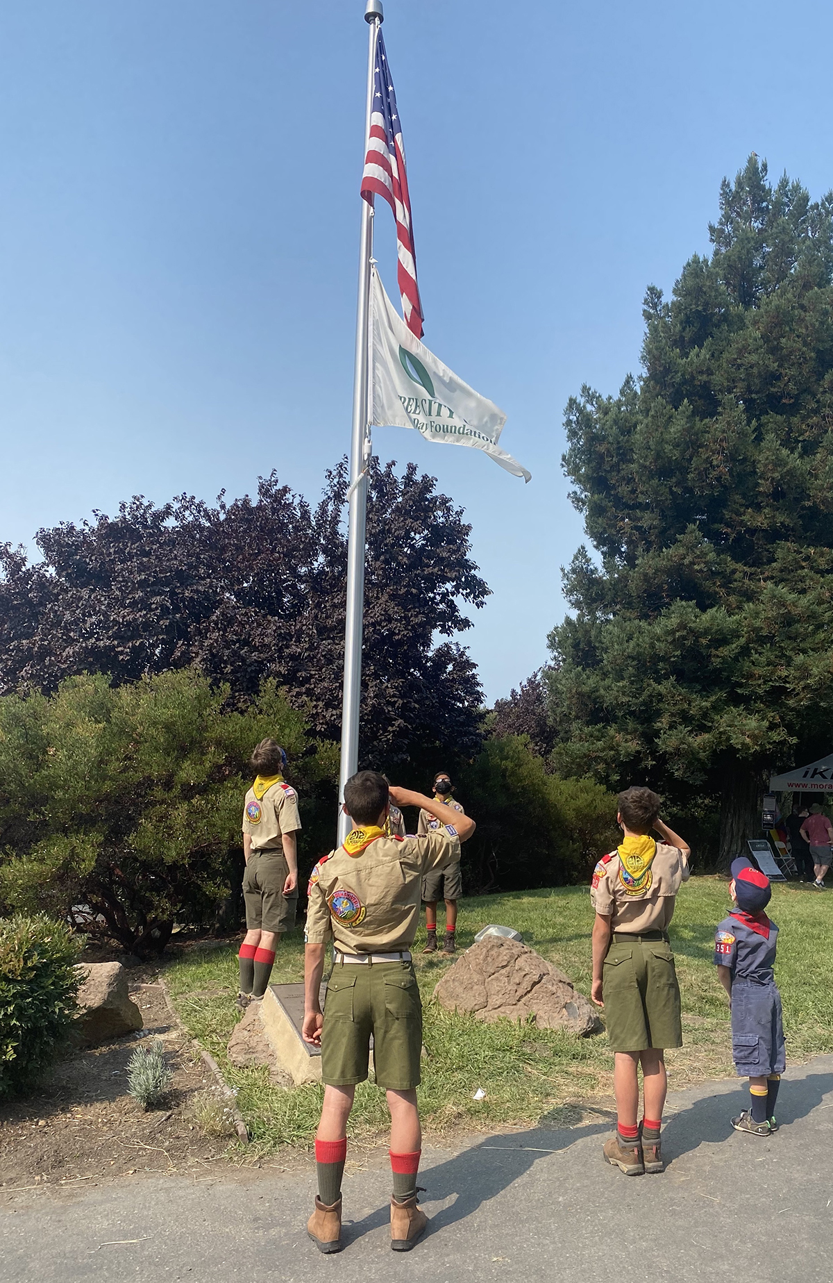 Flagpole and Tree Planting